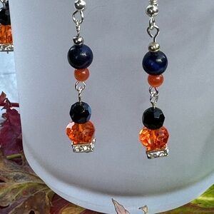 Broncos Fans 🏈 Blue and Orange Beaded Earrings